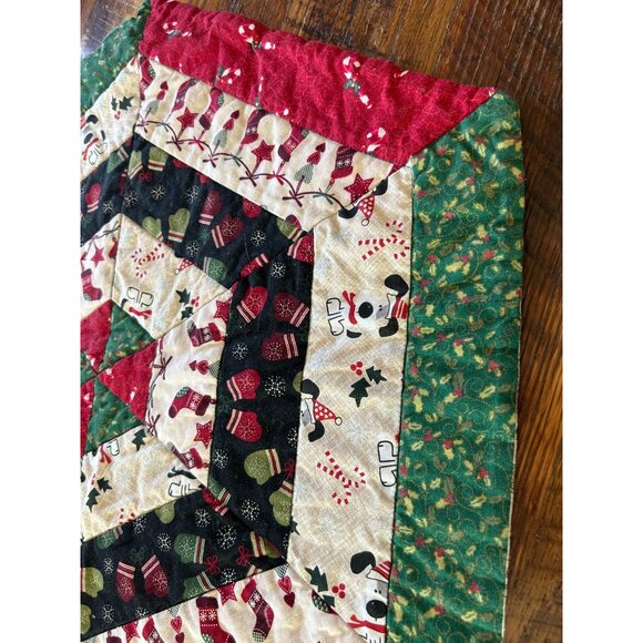 Vintage Handmade Christmas Hexagon Table Topper Cottage Country Holiday - Picture 3 of 11